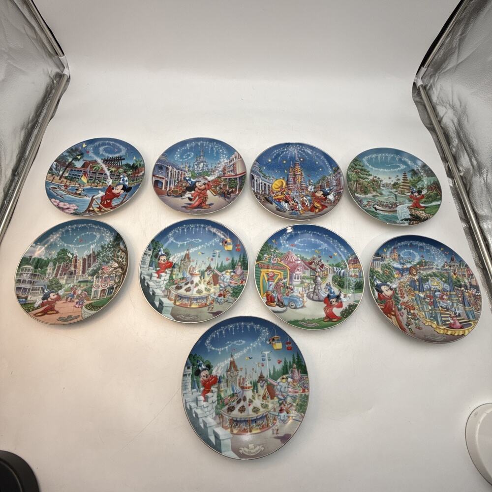 9 Disney 25th Anniversary Bradford Exchange Commemorative Plates - 1 Dup